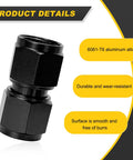 2 Pack 10AN Female To 10AN Female Swivel Coupler Fitting Aluminum Hose End Adapter For Most Vehicles Car Accessories Durable Black Anodized Aluminum Premium Quality, black 6061-T6 aluminum swivel coupler