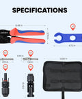 Specifications of Solar Crimping Tool Kit With 12 MC4 Connectors And Spanner Wrenches For 14 To 10 AWG Solar Panel Cable Wire Crimping