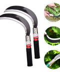 Two Pack Manganese Steel Weeding Sickle Set For Easy Yard Work, Weed Cutting And Harvesting with ergonomic handle, product view