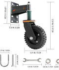 600LB Heavy Duty Fence Gate Wheel with Spring Support, 360° Swivel Caster for Wooden & Metal Gates, with mounting accessories