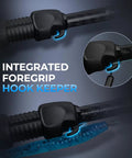 Close-up of integrated foregrip hook keeper on Travel Ready 4 Piece Spinning And Casting Fishing Rods With Twin Tip For Dual Use IM7.