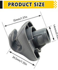 Image showing dimensions of 2 Pack Sun Visor Clip Hook Retainer For Honda Accord 1998 2007 Civic 1996 2004 in gray color.