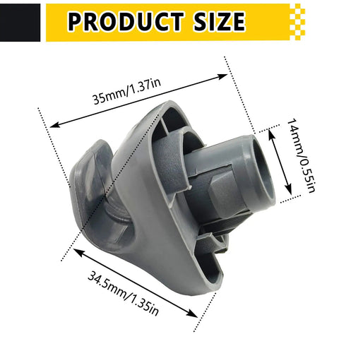 Image showing dimensions of 2 Pack Sun Visor Clip Hook Retainer For Honda Accord 1998 2007 Civic 1996 2004 in gray color.