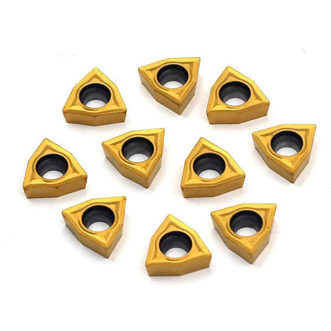 Pro Grade Carbide Turning Inserts WCMT06T304 WCMT32.51 Diamond 55 Degree Chipbreaker For CNC Lathe Turning, 10 Pack