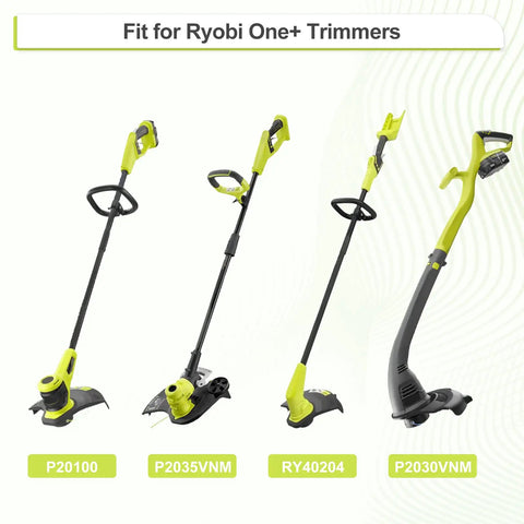 Four Ryobi One Plus trimmers compatible with Three Pack Replacement Spools For Ryobi Weed Wacker String 18V 24V 40V