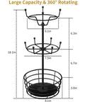 Dimensions of Dope 360 Degree Rotating Mug Holder Tree With Ten Hooks, A Three Tier Coffee Cup Rack For Countertop, Bar Station Organizer And Kitchen Decor, Ideal For Home Office Dorm And Break Room, featuring 18.1 inch height and multiple tiers.