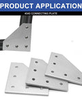 10 Pack 4040 Aluminum Extrusion L Corner Bracket Connector Kit With Silver Finish Includes Nuts Screws And Wrench For Pro Fabrication Rig Builds And Custom Gear Projects That Are Dope Hella Strong showing silver L connectors and aluminum frame.