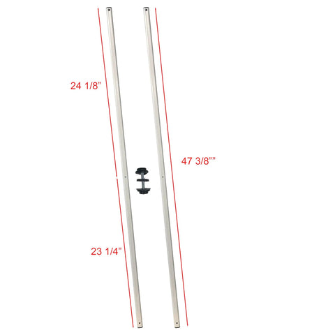 Canopy Repair Kit With Two Truss Bars And Cross Connector For Quest Coleman Quik Shade Ozark Trail Replacement Parts, 47 Inch Length