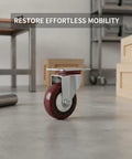 Badass Swivel Plate Caster With Two Point Five Inch TPR Wheel And 4X4 Mounting Base for smooth rolling in workspace.