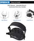 Solid One Half Inch Spindle Stationary Bike Pedals With Adjustable Strap And Toe Clip For Recumbent And Exercise Bikes, 1 Pair, Black, Durable, Slip Resistant Replacement Pedals with easy installation.