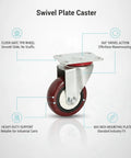 Badass Swivel Plate Caster With Two Point Five Inch TPR Wheel And 4X4 Mounting Base showing a durable caster wheel suitable for industrial use.