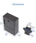 Dimensions of Hidden RFID Electronic Cabinet Lock for Wooden Cabinets, Drawers, and Cupboards, Black with measurements in cm.