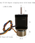 Nema 17 0.9 Degree Stepper Motor With Holding Brake 0.44Nm 1.68A 24V Power Off Brake 42mm Frame Great For CNC Machines
