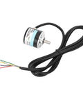 Compact Solid Shaft Encoder for Motion Control, Three Phase 30 kHz, 1000 or 1024 PPR, 5 to 24 V DC, 6 mm Shaft, coiled cables