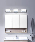 Led Bathroom Vanity Light Three Lights Chrome Wall Lamp IP44 20 Inch 12W Over Mirror Fixture Indoor Modern Cool White 6000K