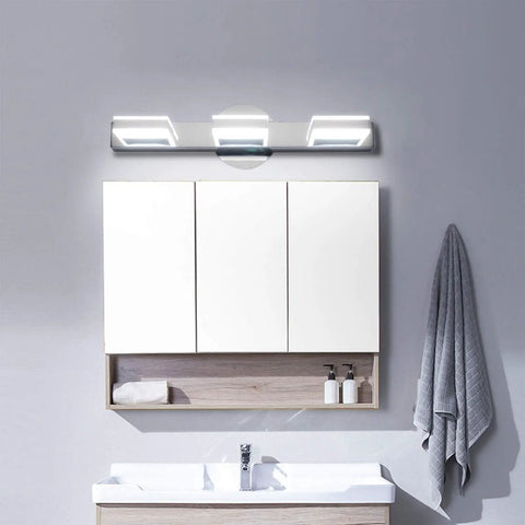 Led Bathroom Vanity Light Three Lights Chrome Wall Lamp IP44 20 Inch 12W Over Mirror Fixture Indoor Modern Cool White 6000K