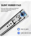 Silent rubber pad on Heavy Duty Full Extension Drawer Slides 38 Inch Stainless Steel, promoting quiet operation and protection.