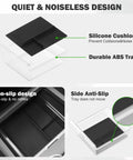 Silicone cushion and ABS tray of 9-Piece Center Console Organizer Set For Tesla Model Y Juniper 2026 With Anti-Slip Wireless Charging Pad