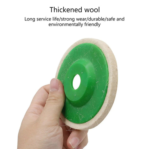 Get Your Gear Ready With These Six Premium Wool Felt Polishing Wheel Discs Perfect For 95 Or 100 Angle Grinders And Crushing Metal Marble Or Brass Like A Boss In Workshops Without Burning Out: Thickened wool polishing wheel held in hand.