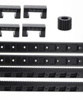 Zinc Alloy Sliding Rail And Toothed Gear Set For Industrial Robots High Precision Linear Motion Kit With Beefed Up Wear Components For DIY Robotics And Automation Projects black rail and gear parts