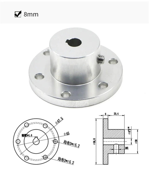 Rock Solid Rigid Flange Coupling With Precision Keyway Shaft Connector For Heavy Duty Industrial Power Transmission 18mm Size, silver aluminum.