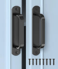 5.7 Inch Sliding Barn Door Handle Aluminum Alloy Cabinet Pull For Drawer Closet Shower Glass Shed Kitchen Garage Gate Doors With Screws Black