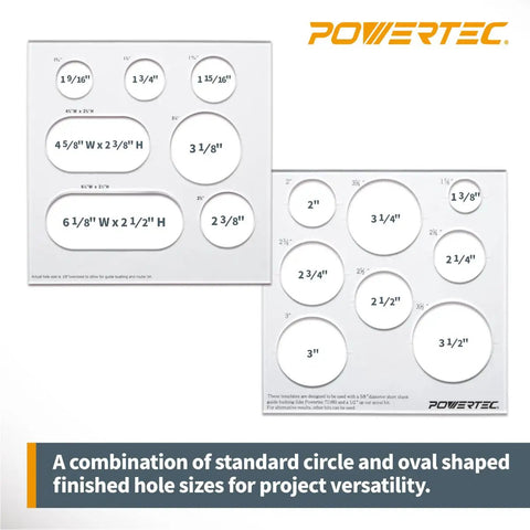 Clear Acrylic Inlay Template Kit Dead Simple Layouts For Woodworking Circle And Grommet Guides showing multiple stencil sizes for precision work.