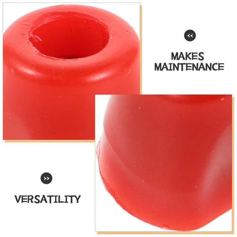 Close-up of red plastic component from Fencing Replacement Nut Kit Two Pack For Training And Competitions Stainless Steel And Plastic