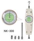Analog Push Pull Force Gauge Dynamometer Tester For Lab And Workshop Use Handheld Meter With Easy Readout Durable Construction AL NK 300 High Precision Spring Scale For Accurate Force Measurement. NK-300 analog dial gauge with hook and attachments
