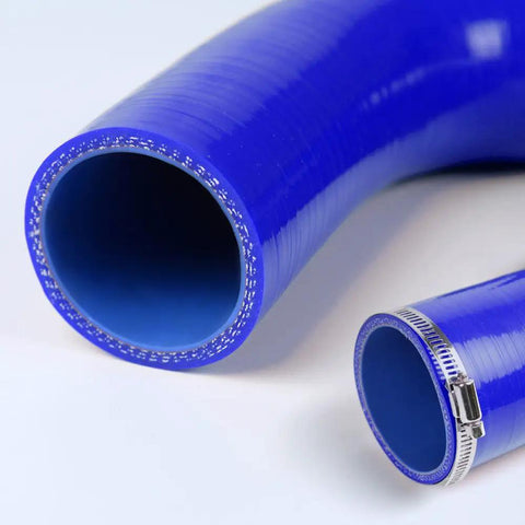 Close-up of Silicone Radiator Hose for 1989 to 2000 Nissan 300ZX Z32 VG30DET Black with 3 Ply Nylon Reinforcement