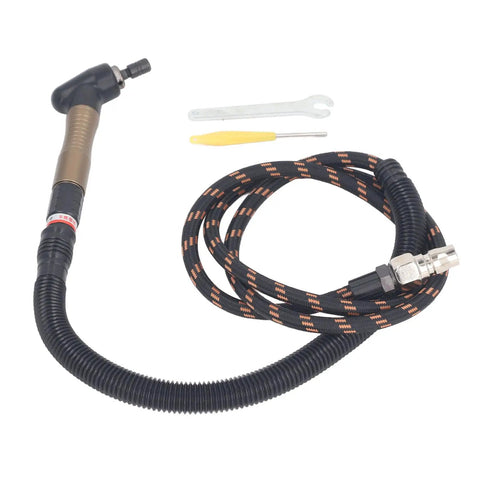 Slick Lightweight Air Micro Die Grinder Kit Delivering Killer High RPM Torque And Tungsten Steel Gears For Swift Precision Grinding Sanding And Custom Detail Work with air hose and tools.