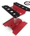 Aluminum RC Car Repair Stand with 360 Degree Rotation, Pro Grade Build, Adjustable Height 112mm to 168mm, red, screw tray