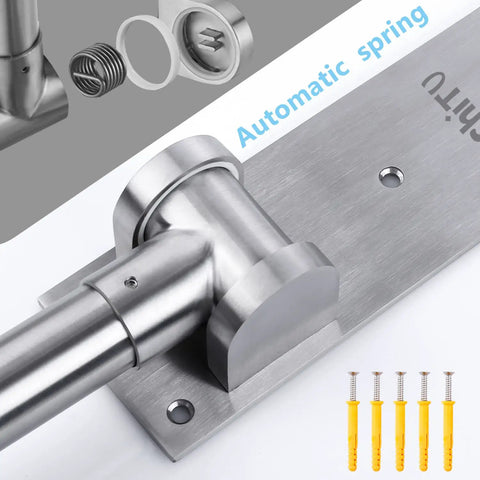 Close-up of mounting base and screws of Sturdy 23.6 Inch Stainless Steel Toilet Grab Bar With Flip Up Design For Bathroom Safety.