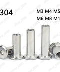 304 Stainless Steel Rivet Nut Hex Socket Head Cap Screw Barrel Nut For Furniture Connectors M4 X 65mm Pack Of 5