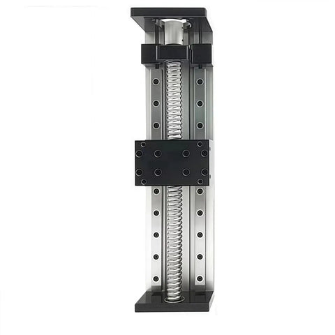 4 Inch Stroke Ball Screw Slide Table With Beefy Double Rail Linear Actuator 100mm Travel 110 Lb Load High Precision
