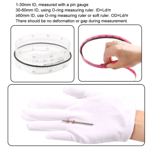 36 Millimeter Outside Diameter 30 Millimeter Inner Diameter 3 Millimeter Cross Section Nitrile O Ring Buna N Seal 70A Durometer With Wide Temperature Range From -4 F To 212 F Pack Of 10 For Automotive Plumbing And Machinery Sealing measurement guide with O-ring ruler