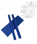 Hella Sturdy 300mm Aluminum Extrusion Frame Kit For Corexy 3D Printers features blue anodized rails and dimension diagram.