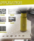 Diamond core drill bit, 2in (50mm), yellow laser-welded hole saw for drilling granite, marble, concrete, quartz