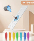 36 By 80 Inch Sliding Pocket Door Kit With Track Hardware And Frame, White Paintable Door Slab being painted with blue