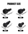 Image showing product size and quantity of 40 Pieces Doorbell Screws Replacement Kit With T6 And T15 Security Screws For Video Doorbell 3 And Pro Includes Short And Long Lengths Carbon Steel Zinc Plated Durable Hardware Accessory Set Beefed Up Protection, featuring various screw sizes in black.