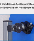 Close-up of the plum blossom handle nut on the Built Tough Wall Mounted Bubble Wrap Dispenser for easy film replacement.
