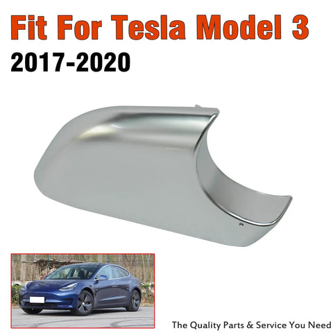 Hella Durable Right Side Mirror Lower Base Cover Cap With Clean Chrome Finish for Tesla Model 3 2017 to 2020 direct swap.
