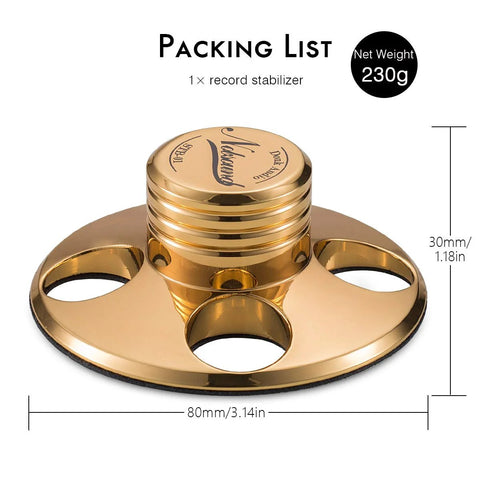 Nobsound STB-01 gold metal LP vinyl record stabilizer for turntables
