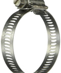 Stainless steel worm-drive hose clamp, front view, SAE size 24, 1-1/16 to 2 in diameter, 1/2 in band width