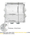Rugged ABS Junction Box IP65 Waterproof Dustproof Enclosure, Universal Surface Mount Electrical Box White 5.9 x 5.9 x 2.8 Inches for Outdoor Projects and DIY Electrical Installations, 5.7 x 4.7 in