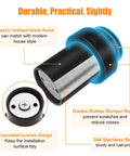 Heavy Duty Cylindrical Black Rubber Door Stops That Grip Tight And Shield Walls From Nasty Scuffs While Saving Floor Space And Looking Pretty Slick For Any Home Or Shop Setup Plus You Score Two Sturdy Bumpers close-up of rubber door stop showing details and materials.