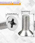 Heavy Duty Stainless Steel Brake Disc Rotor Screws 4 Pack Fits Honda Civic Accord CRV dimensions of each screw 14mm by 6mm.