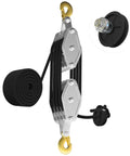 Beefed-Up 4400Lb Rope Hoist Pulley System With 8:1 Lift Ratio And 65Ft Line, Heavy-Duty Pulley, Zinc-Plated Housing, Alloy Steel Hook