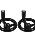 2 Pack Hand Wheel With Revolving Handle For Milling Machines And Lathes Bakelite And Iron Build Anti Slip Dope Grip 4 Inch Diameter