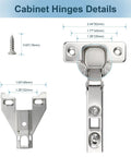 Top Rated Hidden Kitchen Cabinet Door Hinges For Full Overlay Doors dimensions and detailed design features with screws.
